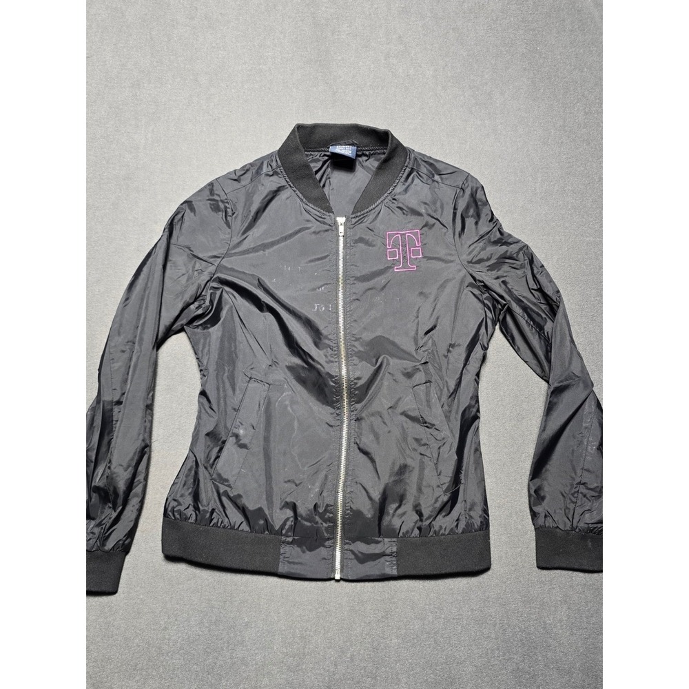 T-Mobile Bomber Jacket‎ Women's Size S Nylon Charles River Apparel Black